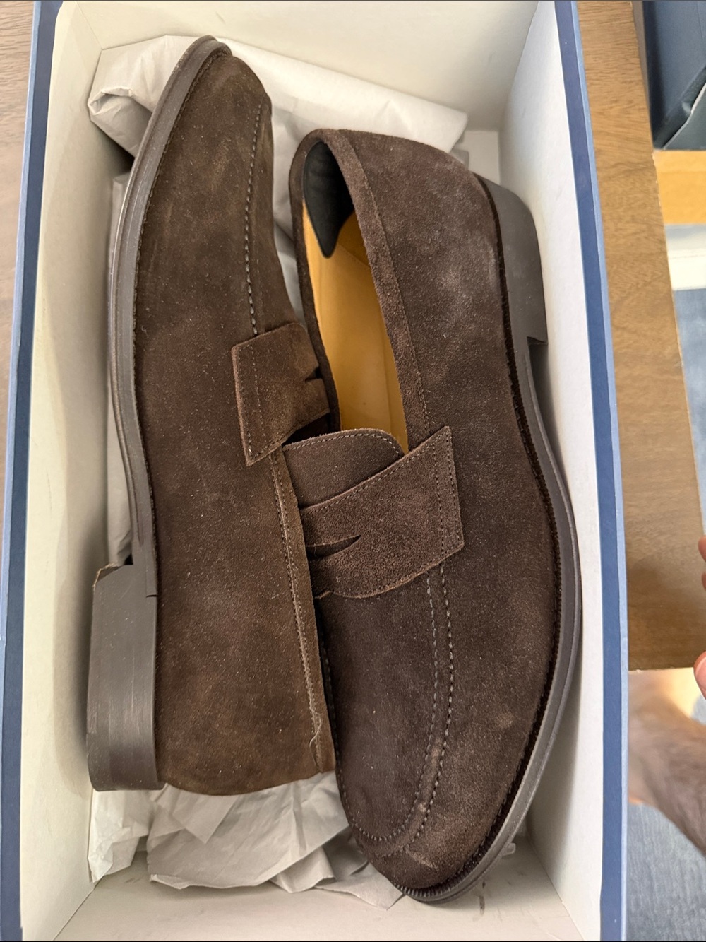 Suitsupply Brown Suede Penny Loafers